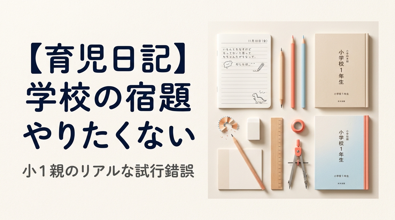 【育児日記】学校の宿題やりたくない｜小1親のリアルな試行錯誤
